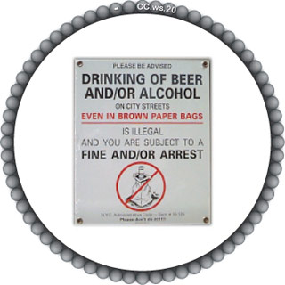 Drinking of Beer and/or Alcohol on City Streets Is Illegal
